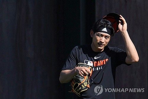 외야 수비 훈련하는 샌프란시스코 이정후