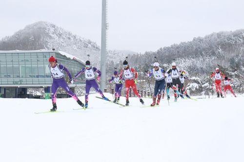 동계체전 바이애슬론 경기 장면
