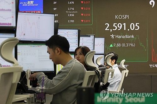 코스피 나흘 연속 상승 2,590대 마감