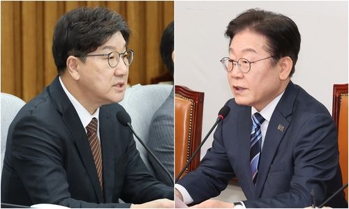 국민의힘 권성동 원내대표(왼쪽)-민주당 이재명 대표