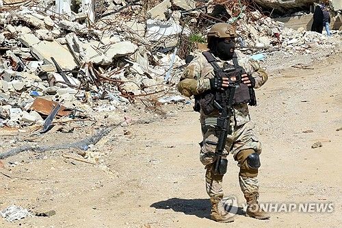 레바논 남부에 배치된 레바논 정부군