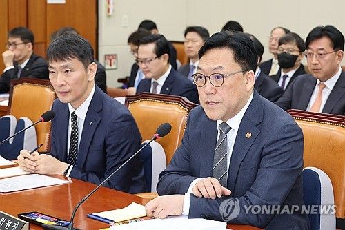 답변하는 김병환 금융위원장