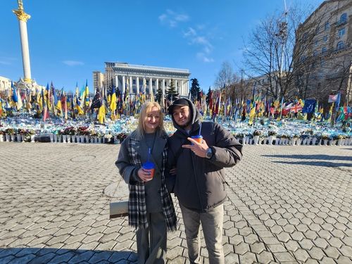 키이우 독립광장에서 만난 시민들