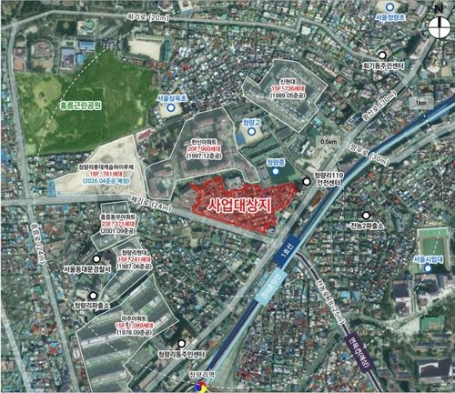 청량리동 19번지 일대 주택 정비형 재개발사업 위치도