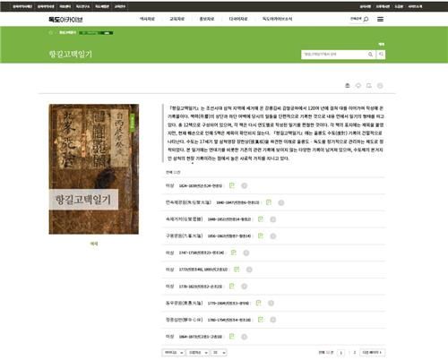 독도아카이브 화면[동북아역사재단 제공. 재판매 및 DB 금지]