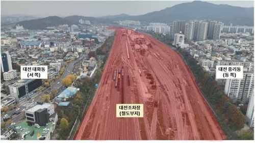 철도 지하화 사업을 추진하는 대전조차장 