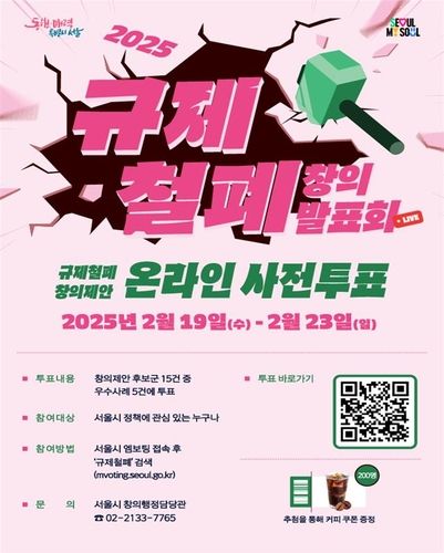 '규제철폐 창의제안 온라인 시민 투표' 홍보 포스터