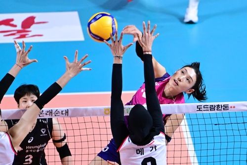 정관장전 승리를 이끈 흥국생명 김연경