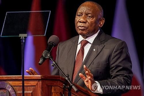 남아공 G20 외교장관회의 기조연설하는 시릴 라마포사 대통령