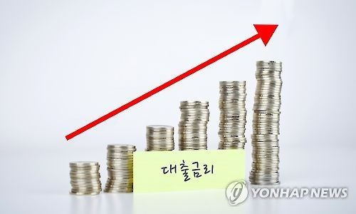 은행 대출금리 상승(일러스트)