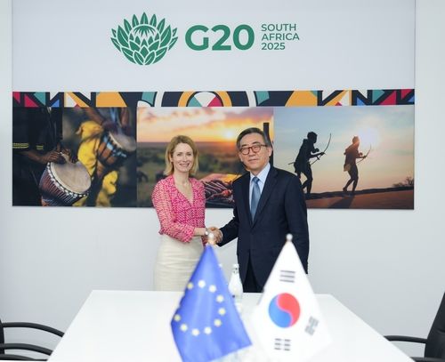 조태열 외교장관과 카야 칼라스 EU 고위대표