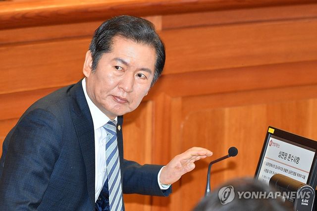 정청래 단장, 탄핵심판 최종 변론 출석