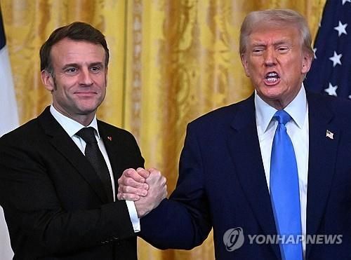 트럼프 대통령 만난 마크롱 대통령