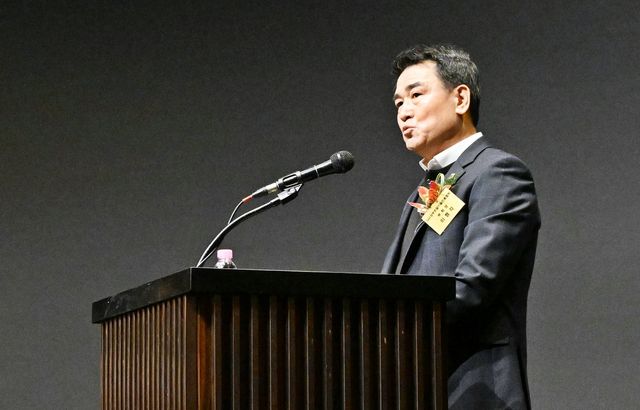 인사말 하는 이형각 신임 정부조달기술진흥협회장