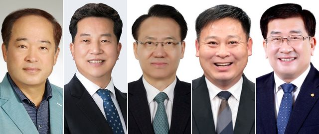 담양군수 재선거에 나선 민주당 김용주·김정오·김종진·이재종·최화삼 예비후보
