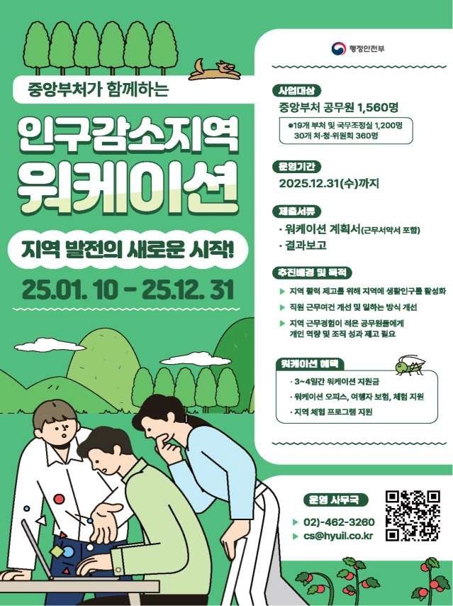 중앙부처 직원 대상 워케이션 홍보 포스터