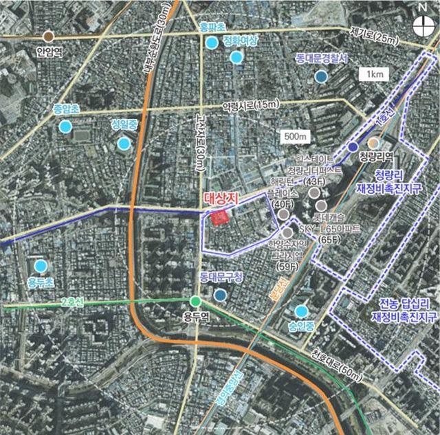 용두1재정비촉진구역(2지구) 위치도