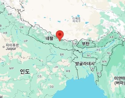 네팔 카트만두 근처에 지진 [구글맵 캡처. 재판매 및 DB 금ㅈ;]