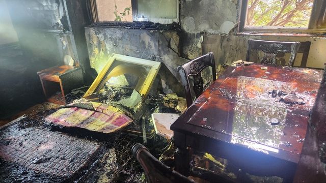 울주군 모텔 화재 현장