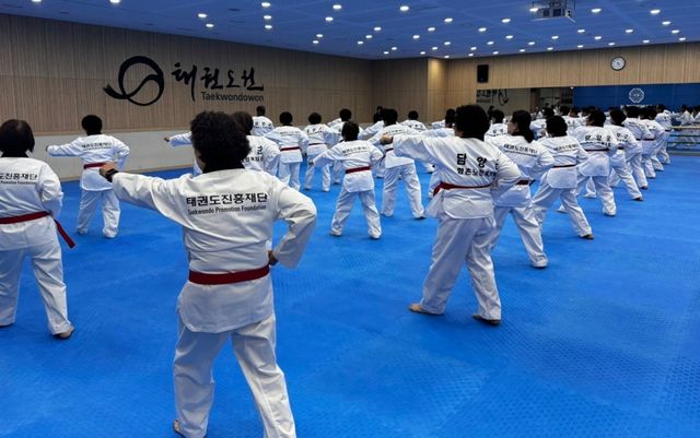  태권도 교실 참가자 수련
