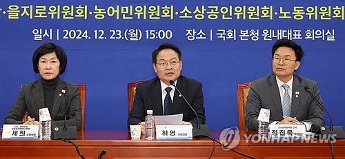 민생입법합동회의에서 발언하는 허영 민생경제회복단장