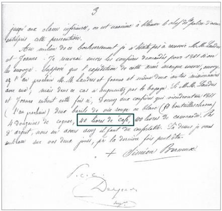 '커피 40리브르'를 조선에 보내달라고 요청한 프랑스 선교사