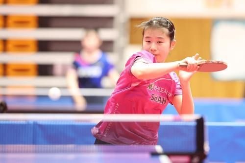 탁구 국가대표 선발전에 출전한 허예림의 경기 장면