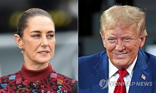 클라우디아 셰인바움 멕시코 대통령과 도널드 트럼프 미국 대통령