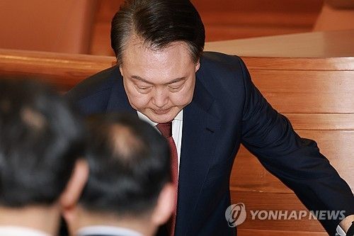탄핵심판 5차 변론 입장하는 윤 대통령
