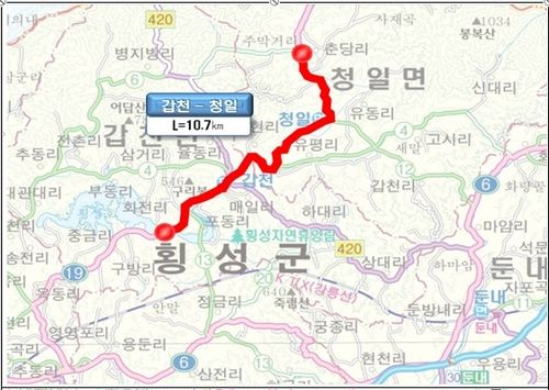 국도 19호선 갑천∼청일 노선