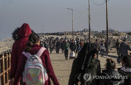 고향으로 돌아가는 가자지구 주민들