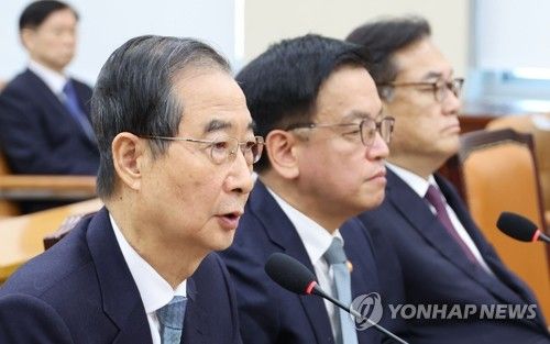 국조특위서 발언하는 한덕수 총리