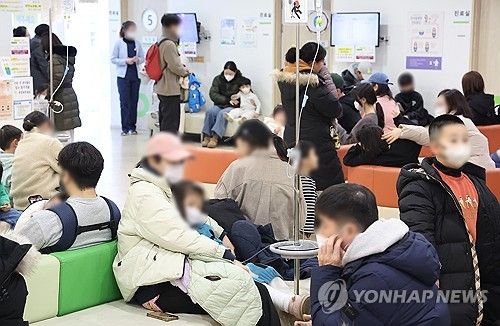 독감 유행에 붐비는 병원