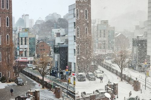 6일 오후 서울에 쏟아진 폭설