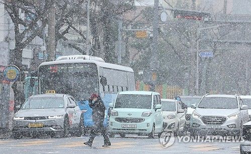 눈보라 치는 제주