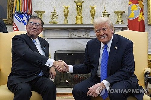 트럼프 대통령-이시바 총리 백악관서 미일정상회담
