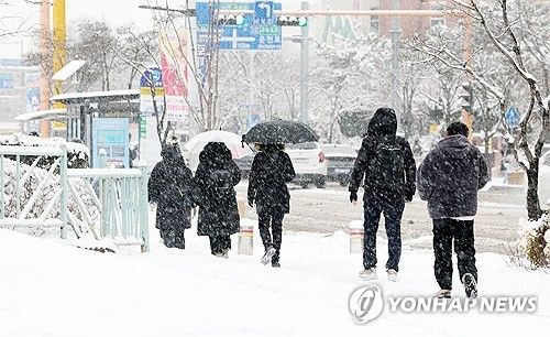 폭설 내리는 광주 도심
