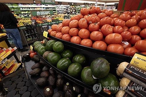 미국 대형마트에 진열된 농산물
