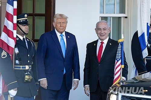 5일(현지시간) 미국 워싱턴DC 백악관에서 트럼프 대통령과 네타냐후 총리