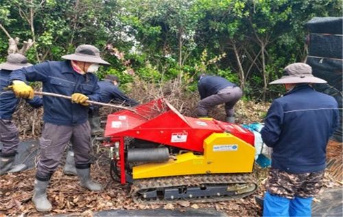 영농 부산물 파쇄 모습