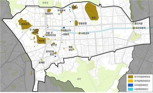 도심부 내 문화유산 분포도