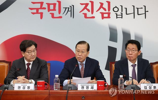 비대위 회의서 발언하는 권영세 비대위원장