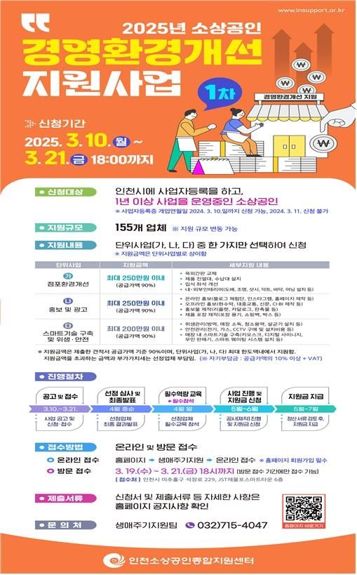 소상공인 경영환경 지원 사업 포스터