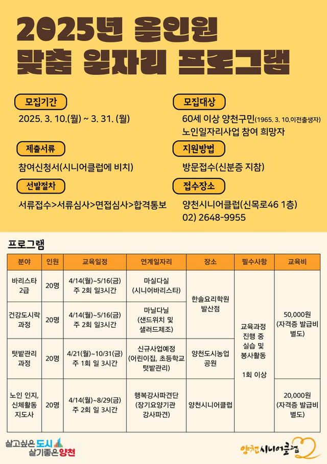 2025년 올인원 맞춤 일자리 프로그램