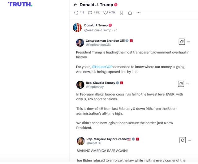 트럼프 칭송 글 스크린샷 모아 올린 게시물