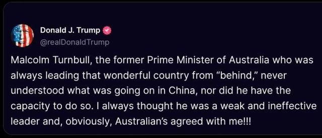 트럼프 미 대통령의 소셜미디어 캡처