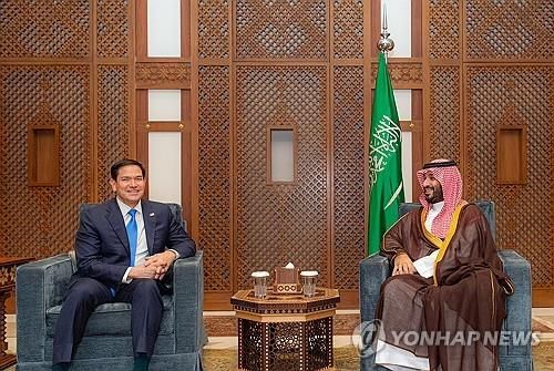 사우디 왕세자 만난 루비오 미 국무장관