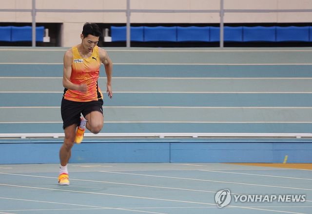 대구에서 대회 준비하는 우상혁