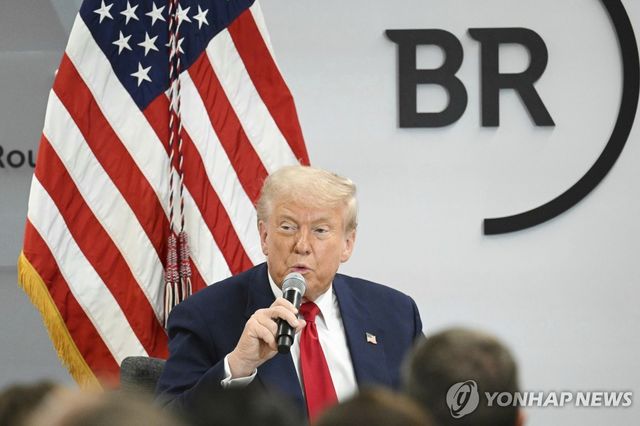 기업 CEO들과 대화하는 트럼프 미국 대통령