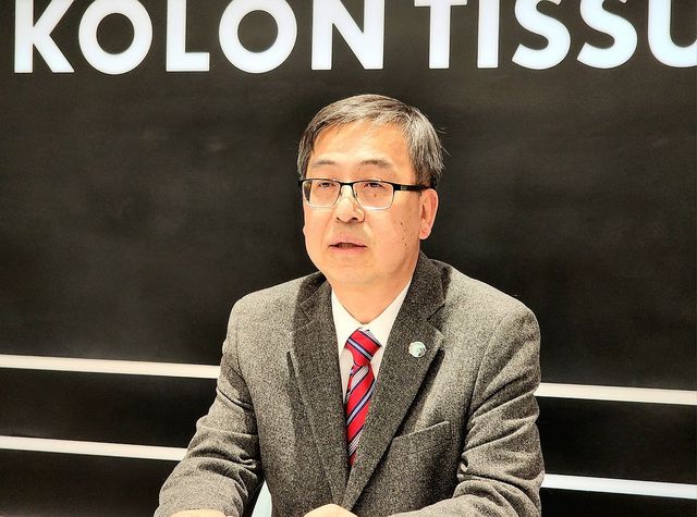 간담회 하는 노문종 코오롱티슈진 대표